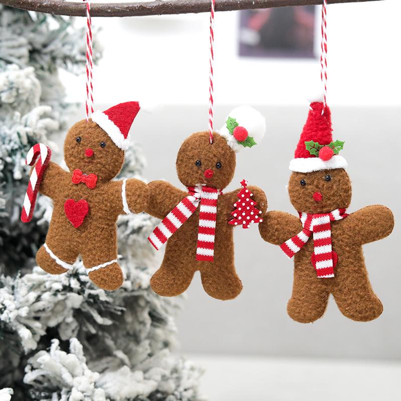 1pcs Gingerbread Man Christmas New Year 1116 Decoration Home Plush Doll Xmas Tree Hanging Table Ornament Indoor Pendant Kid Gift