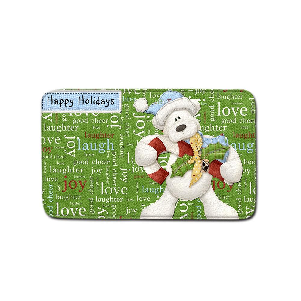 Christmas Shower Curtain Floor Mat Combination Four-Piece Set Bathroom Toilet Carpet Shower Room Mat Foot Mat