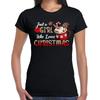 JUST A GIRL WHO LOVES CHRISTMAS Novelty Joke Xmas Ladies Tshirt Top Tee 1