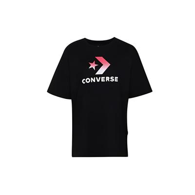 Converse Art OS Drop Shoulder Sleeve T Shirt Women's Black Unisex 10017799-A02