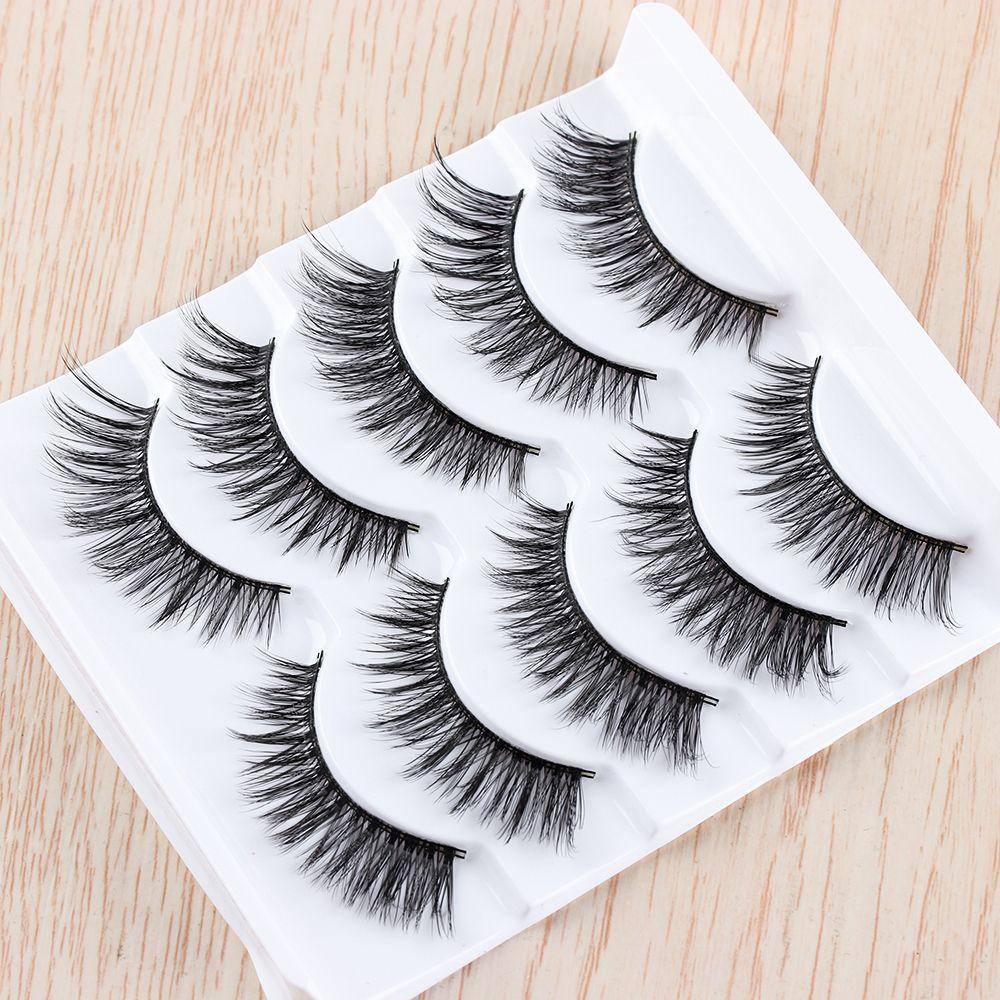 Fashion Multilayer Glam Wispy Fluffy False Eyelashes Natural Long Thick Cross Extension Tools