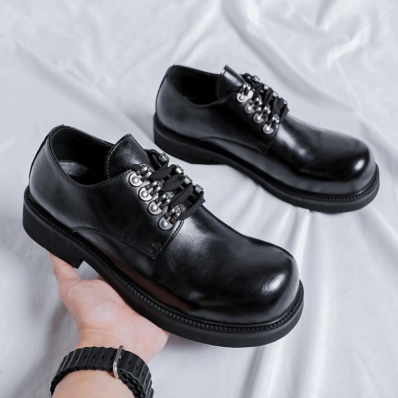 Fashion High Quality Fashionable Leather Shoes for Men New Thick Soled British Workwear Shoes Casual Trendy Shoe Luxury Wedding Shoes