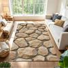 Stone Wall Texture Pattern Non-Slip Home Carpet Design for Living Room Bedroom Office Decor Gift with Vibrant Pattern and Comfortable