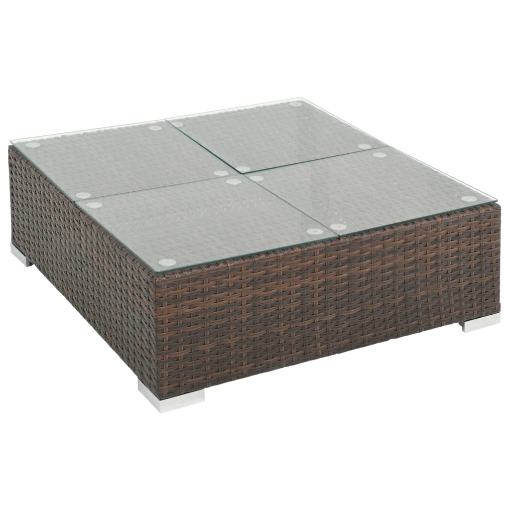 8 piece Garden Lounge Set with Cushions Poly Rattan Brown