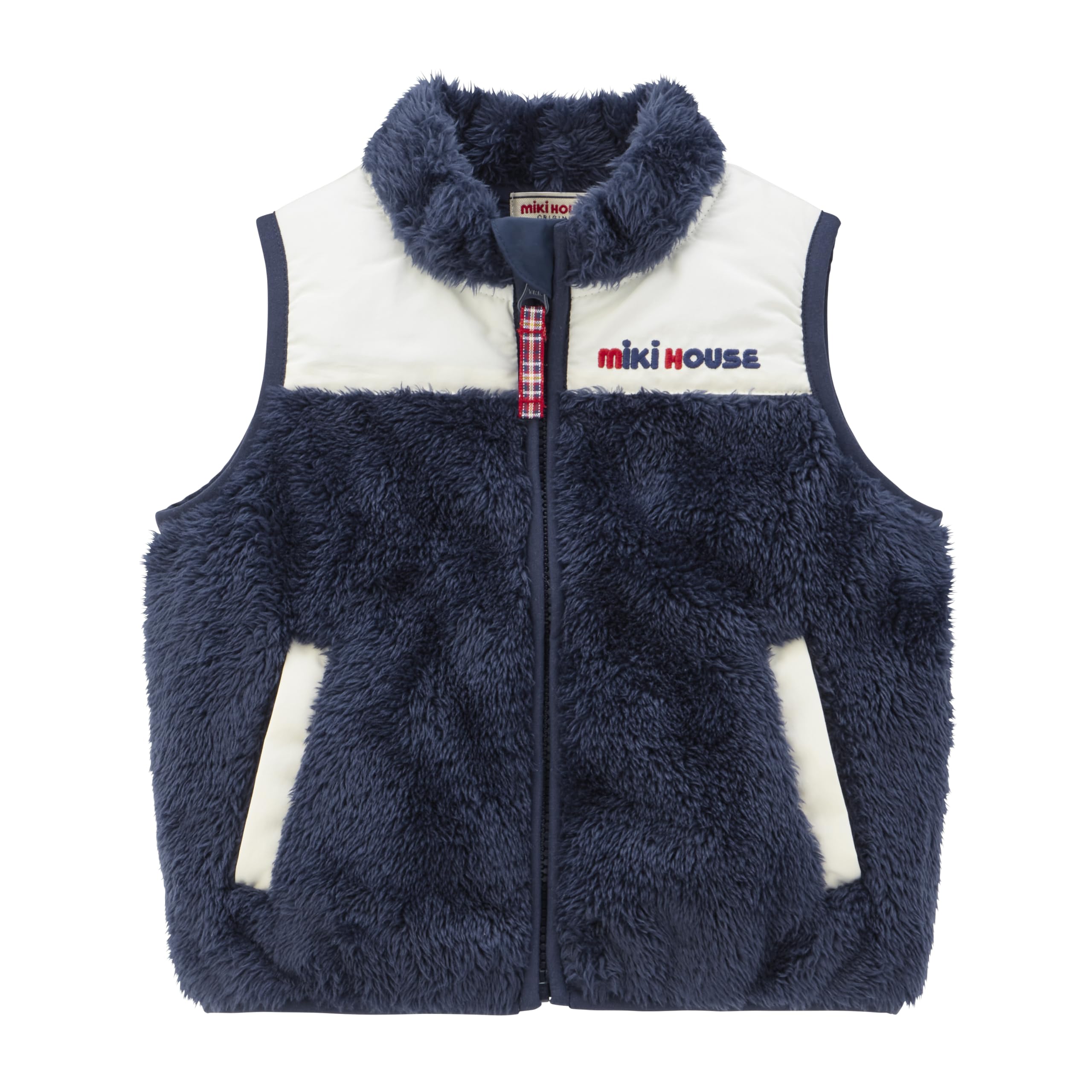 

Vest Boa Fleece Cold Protection Logo Plain Simple Boys Girls Baby Kids Clothing Going to Kindergarten School 140cm Navy Blue [MIKI HOUSE] Children s тёмно-синий