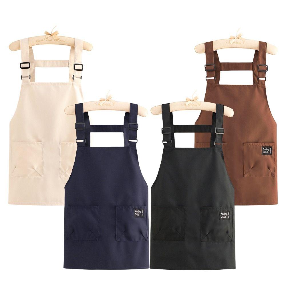 Oil-proof Working Clothes Canvas Baking Overalls New Coffee Shop Bibs  Household