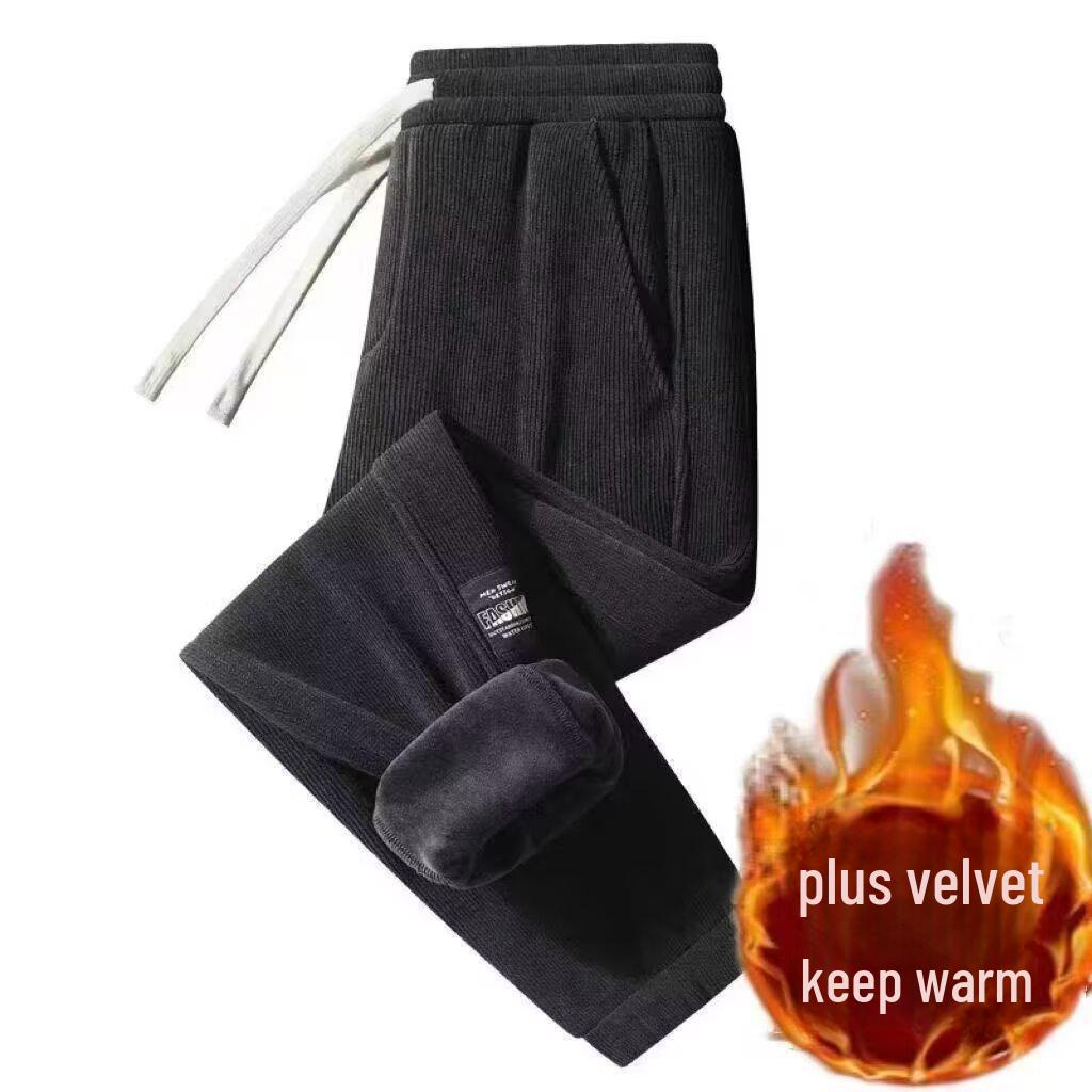

Мужские зимние спортивные штаны Corduroy Plus Velvet с завязками на шнурке 4XL