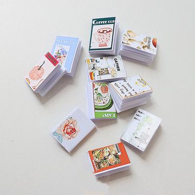 5 Stück Puppenhaus Miniaturbücher Modell Puppenhaus Arbeitszimmer Dekoration Puppenhaus Mikro-Szenen Zubehör Rollenspielzeug