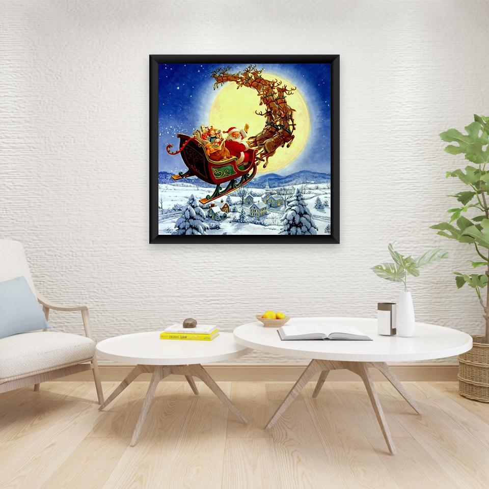 Santa Claus DIY 5D Diamond Painting Full Round Drill Christmas Diamond Embroidery Cross Stitch Kits Gift Wall Art Home Decor