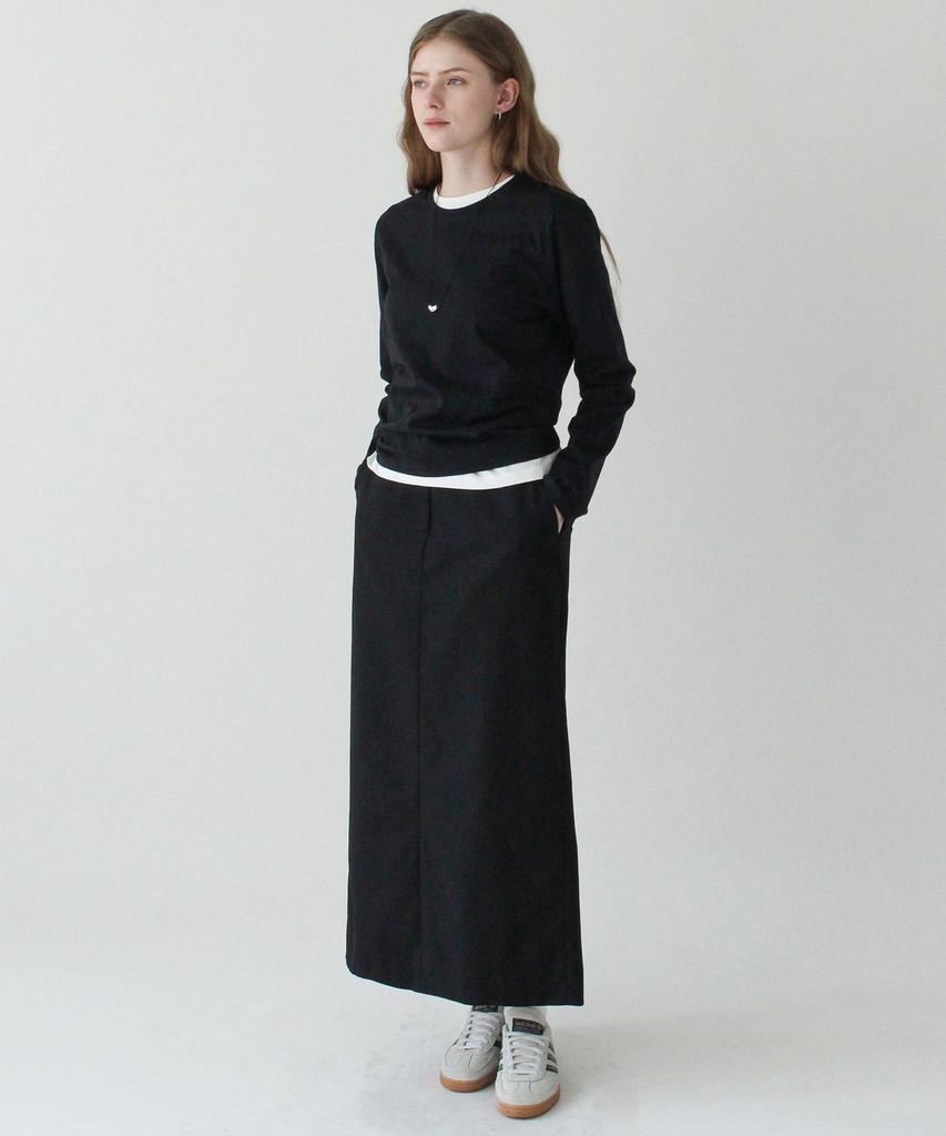 Keullaepeu Classic Line Banding Skirt_Black