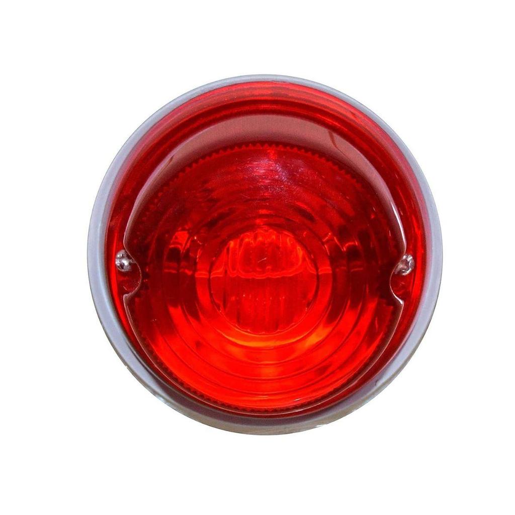 24V Round Flashers Light Universal Vehicle for Truck Tractor Bus,Iseki,Yanmar Red Emergency Roadside Flashers| 2 Pieces