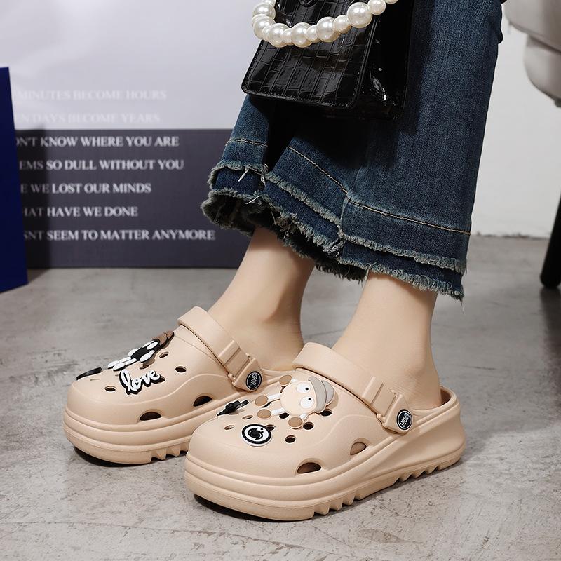 Cartoon Charms Cross Clogs Eva Soft Summer House Slippers Women's Sandals Slipper Man Shoes Kids Indoor Slipper