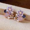 Slightly Inlaid Purple Flower Stud Earrings for Women Are Super Good-looking, Unique and Beautiful Earrings 1011 New Models, Popular Earrings This