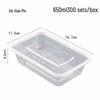 650ml Disposable Rectangular Plastic Food Containers with Lids