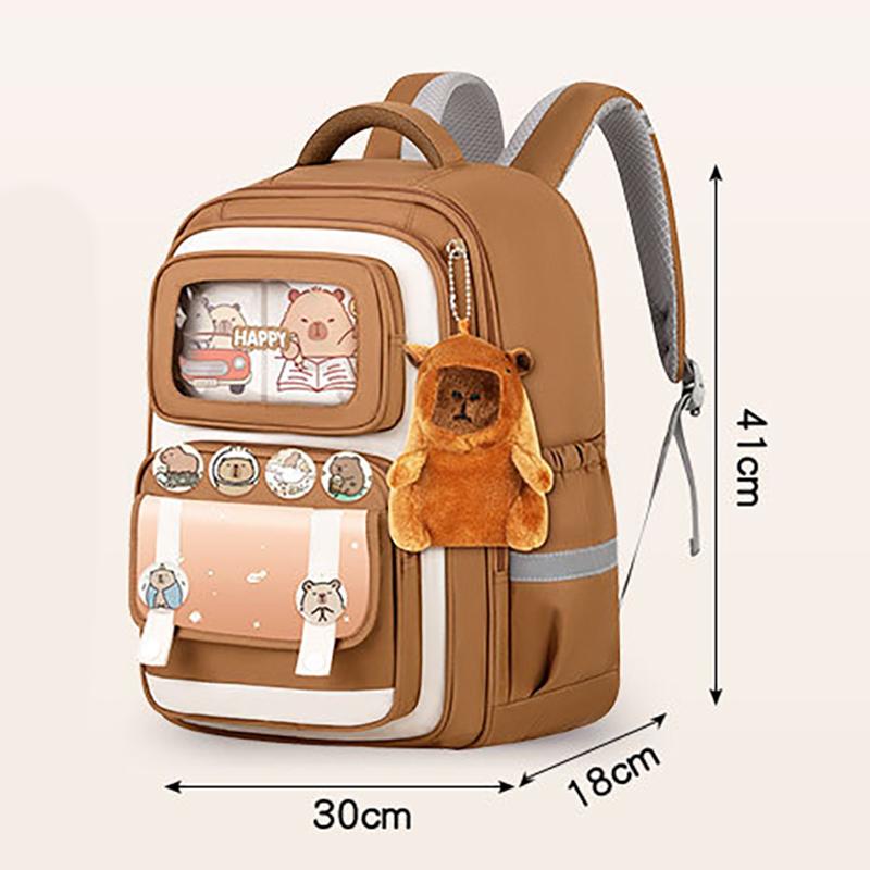 Shool Backapck 10pcs Sets Bag LABUBU Schoolbag Children's Primary School Students Grade 1-6 Backpack To Reduce The Burden On The Backpack