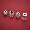 Sterling Silver 999 Luck Transfer Beads: 3D Barrel and Drum Beads for DIY Bracelet Making