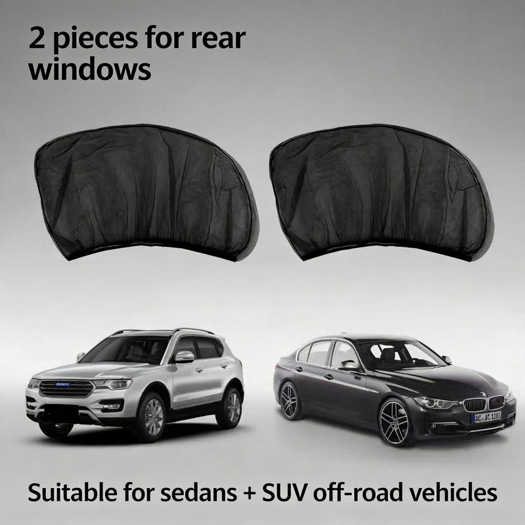 Car Window Mosquito Screen and Sunshade - Heat Insulation, Ventilation, Insect Protection Cover
