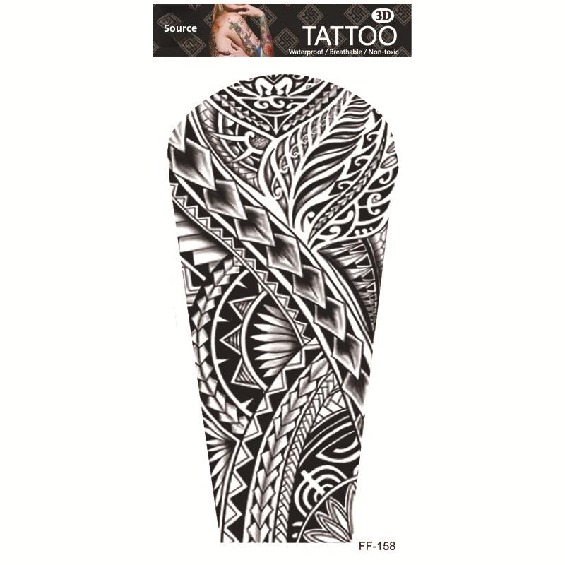 Yuanhua Waterproof Wolf Head Totem & Arabic Text Tattoo Stickers