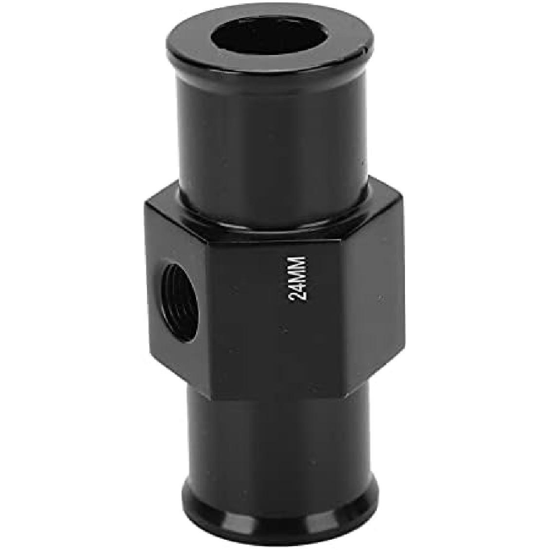 Water Temp Meter Temperature Gauge, 3-Way Connector Adapter for Motorcycle Radiator Hose, Radiator Sensor Adaptor, 24mm Water Coolant Temperature 24mm