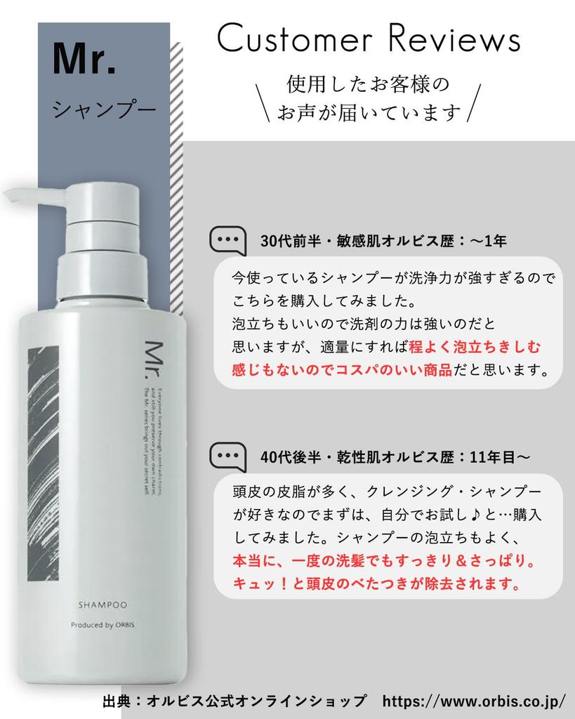Mr. ORBIS (Orbis Mr.) Mr. Hair Care Set (380ml each) Shampoo and Conditioner Set