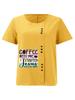 Damenmode Buchstabenmuster Druck Rundhals Kurzarm T-Shirt Lässig Baumwolle Leinen Grafikshirt Freizeit Locker Sommer Bluse Tops