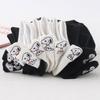 Women's Black & White Cartoon Embroidered Ankle Socks - Summer Thin Shallow Mouth Korean Style