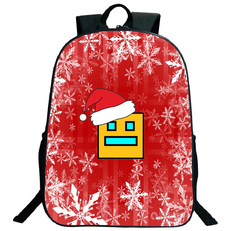 Wütende Geometry Dash Rucksäcke für Mittel- und Oberstufenschüler, Freizeitrucksäcke mit großem Fassungsvermögen, Weihnachtsgeschenke
