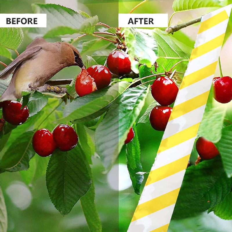 Anti Bird Flashing Reflective Tapes Fruit Tree Bird Pigeon Scare Tape Strips Double Sided Repellent Deterrent Ribbon for Orchard