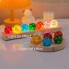LED Wood Stand Luminous Crystal Ornaments Shiny Glaze Beads Glass Sphere Figurine  Home Decoration