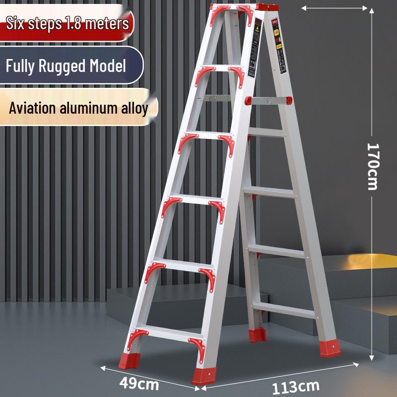 Multi-functional A-frame Aluminum Alloy Folding Telescopic Ladder for Indoor & Outdoor Use