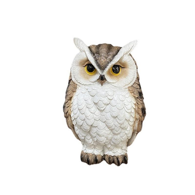 

Статуетка сови, фігурка тварини, скульптура птаха, мініатюрна декоративна прикраса, смоляна фігурка, садова прикраса для подвір я, патіо, квіткового горщика