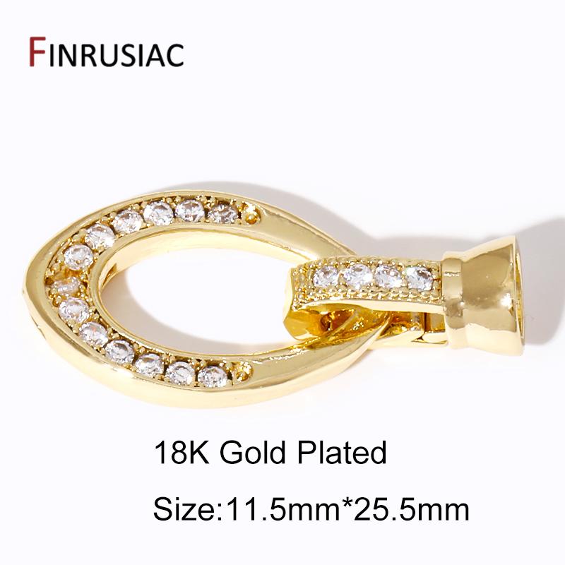 

18K Gold Plated Zircon Fasteners Accessories Closure Lock Clasps For DIY Needlework Beads Pearls Jewelry Making Findings 1 piece