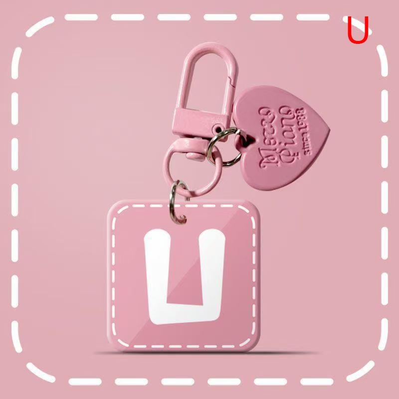 Pink 26 Letters Hanging Design Simple Keychain For Women Charm Jewelry Stylish Sophisticated Everyday Wear A-Z Key Chains