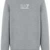 Emporio Armani EA7 Solid Logo Cotton Fitted Crew Neck Sweatshirt Men Sweatshirt Gray 6DUM17-PJZXZ-3925