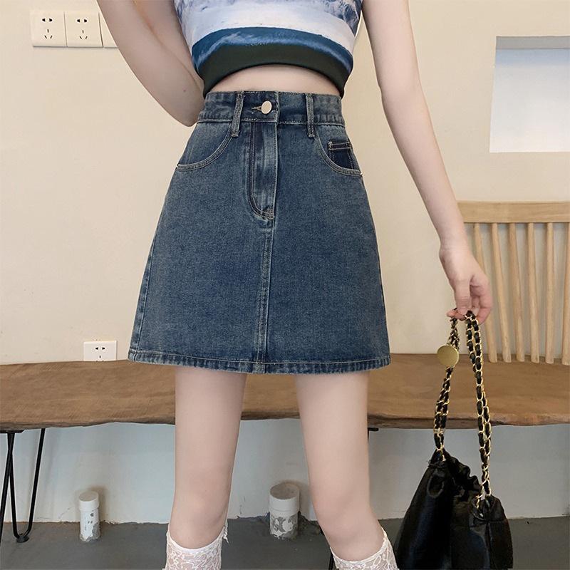 Pear-shaped Body Denim Skirt for Women In Summer New Style, Small High-waisted, Slim and Short Hip-covering Skirt