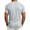 Mens Waffle Henley Collar Raglan Short Sleeve Color Block Casual T Shirt