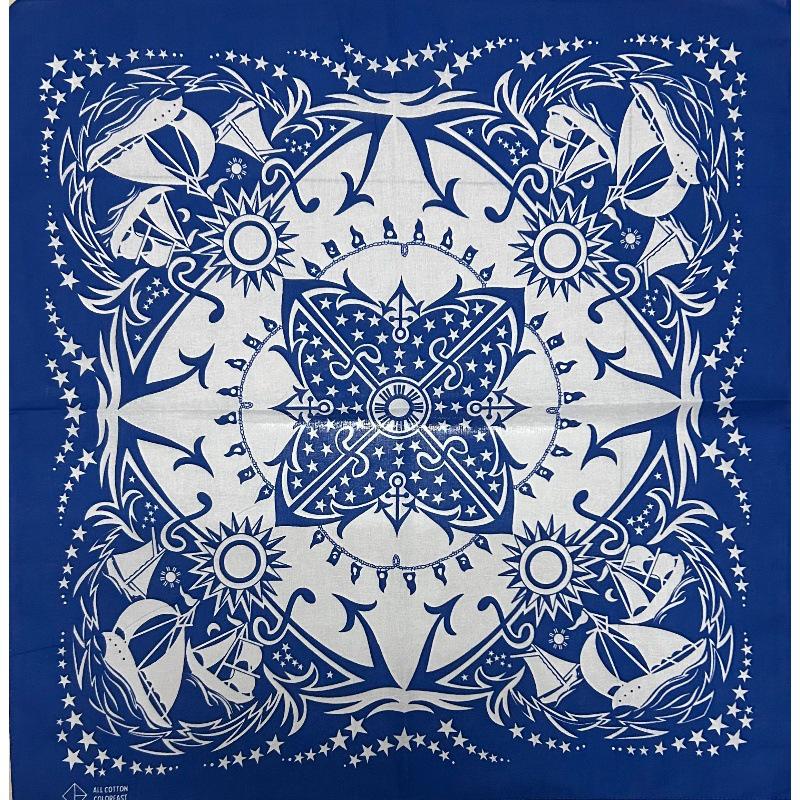 Khakifarbener quadratischer Schal aus reiner Baumwolle im amerikanischen Retro-Vintage-Stil – Herren-Hip-Hop-Kopftuch/Gesichtstuch