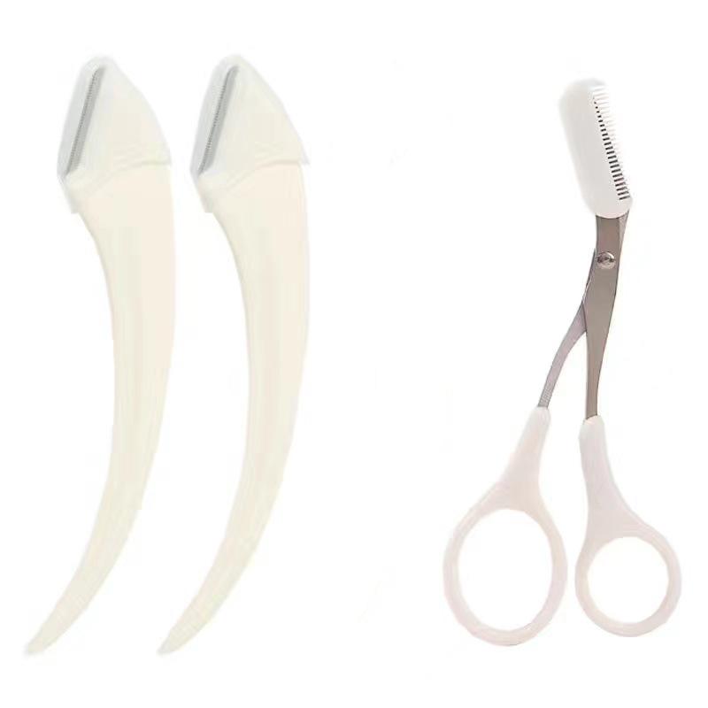Eyebrow Trimming Knife Face Razor for Women Professional Eyebrow Scissors with Comb Brow Trimmer Scraper Accessories Suit