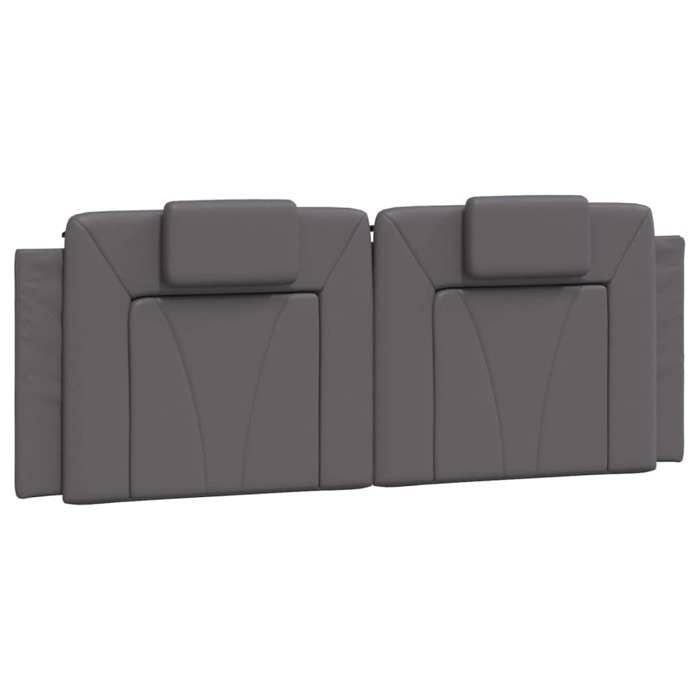 VidaXL Coussin de tête de lit gris 140 cm similicuir 374793