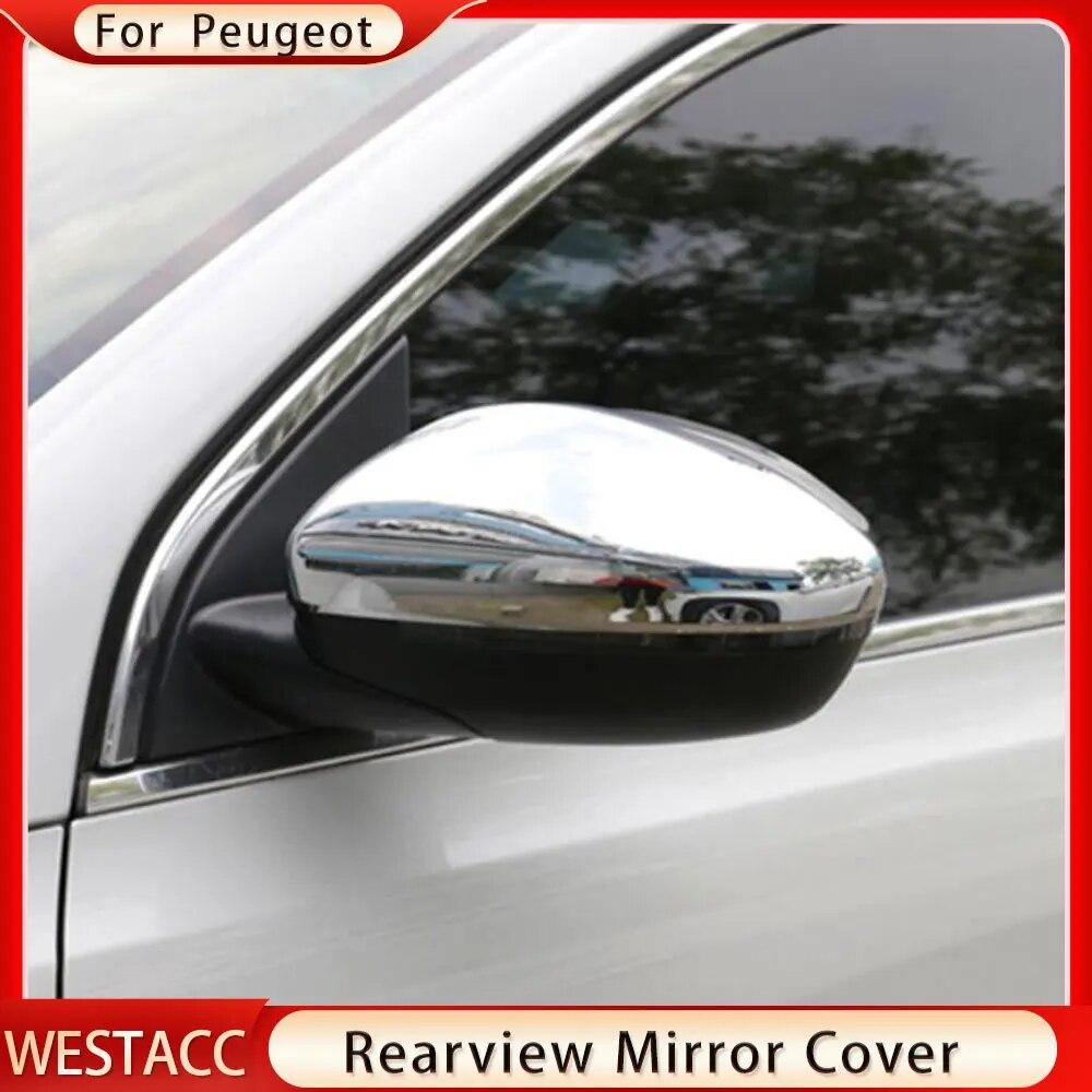 2Pcs Car Rear View Mirror Protection Cover Trim for Peugeot 2008 2016 -    2022 Side Mirror Covers Accessories