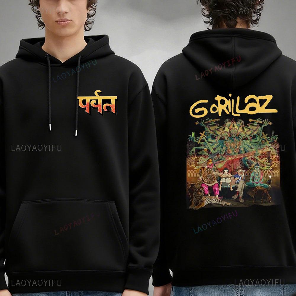 Mode Gorillaz Rockband Bedruckter Hoodie Hoodie Herren Streetwear Harajuku Unisex Kleidung Pullover Neu bei Hoodies & Sweatshirts