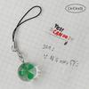 Transparent Circular Lucky Four-leaf Clover Phone Strap AirPod Bag Keychain
