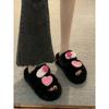 High-value thick-bottomed fried street rabbit hair cute plush cotton towed fluffy slippers women wear Xiaoxiang