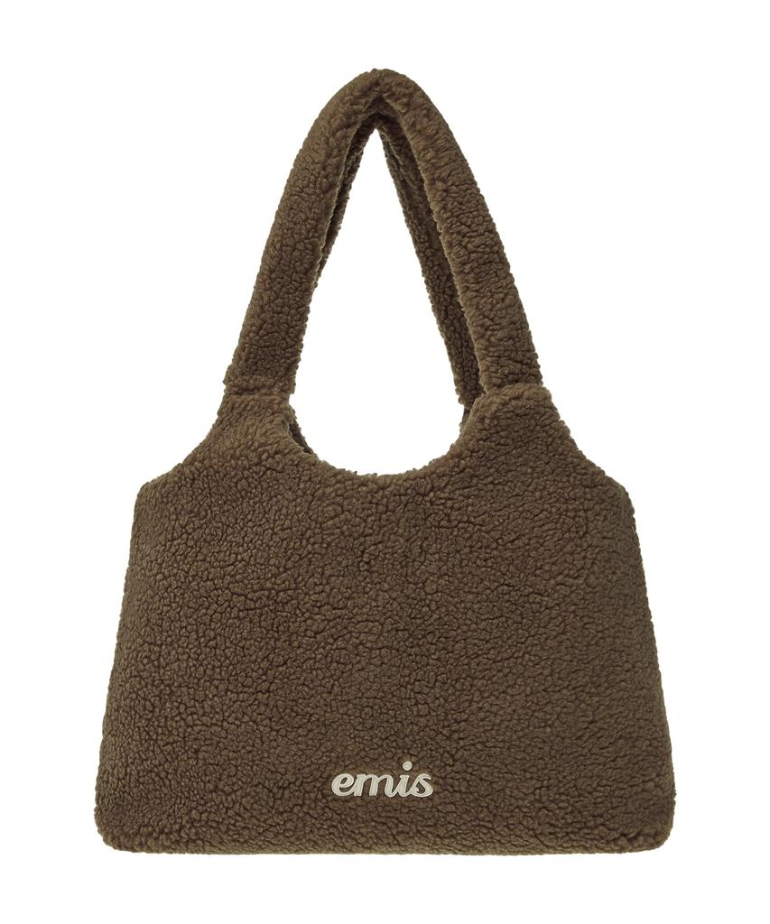 Emis Shearling Shoulder Bag-Brown
