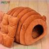 Cat Bed Mat Winter Autumn Caterpillar Cozy Sleep House Warm Nest Safe Breathable Large Space Bed Warm Cat Products Cushions