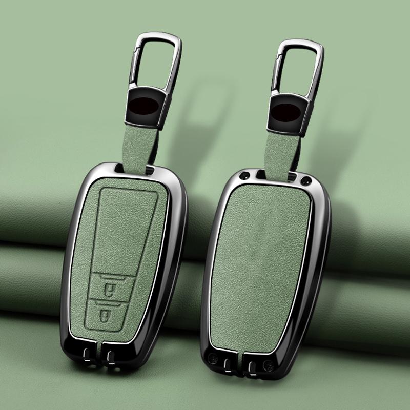 Zinc Alloy Leather Car Key Cover Housing Key Fob For Toyota Prius Camry Corolla C-Hr Chr Rav4 Land Cruiser Prado Key Fob