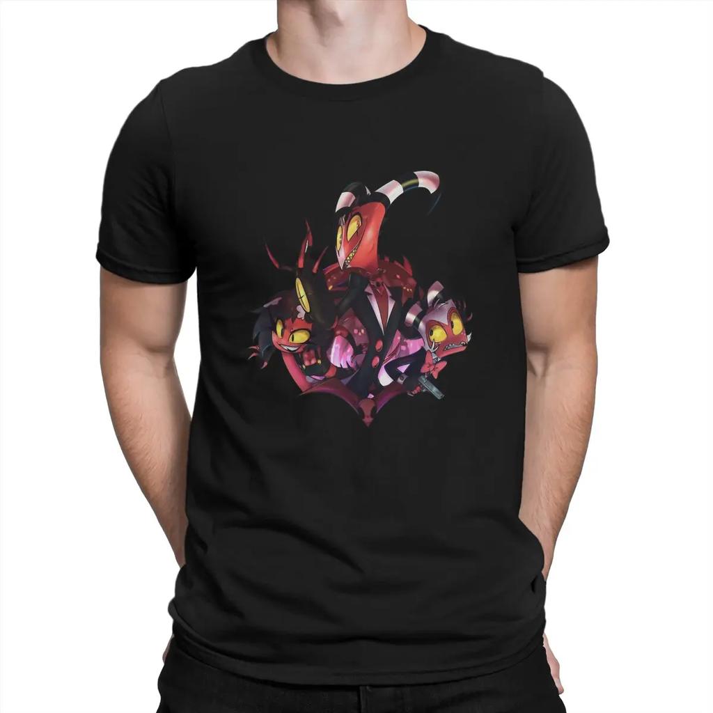 Helluvaboss Blitzo Tshirt Homme Men's Streetwear Blusas Polyester T Shirt For Men