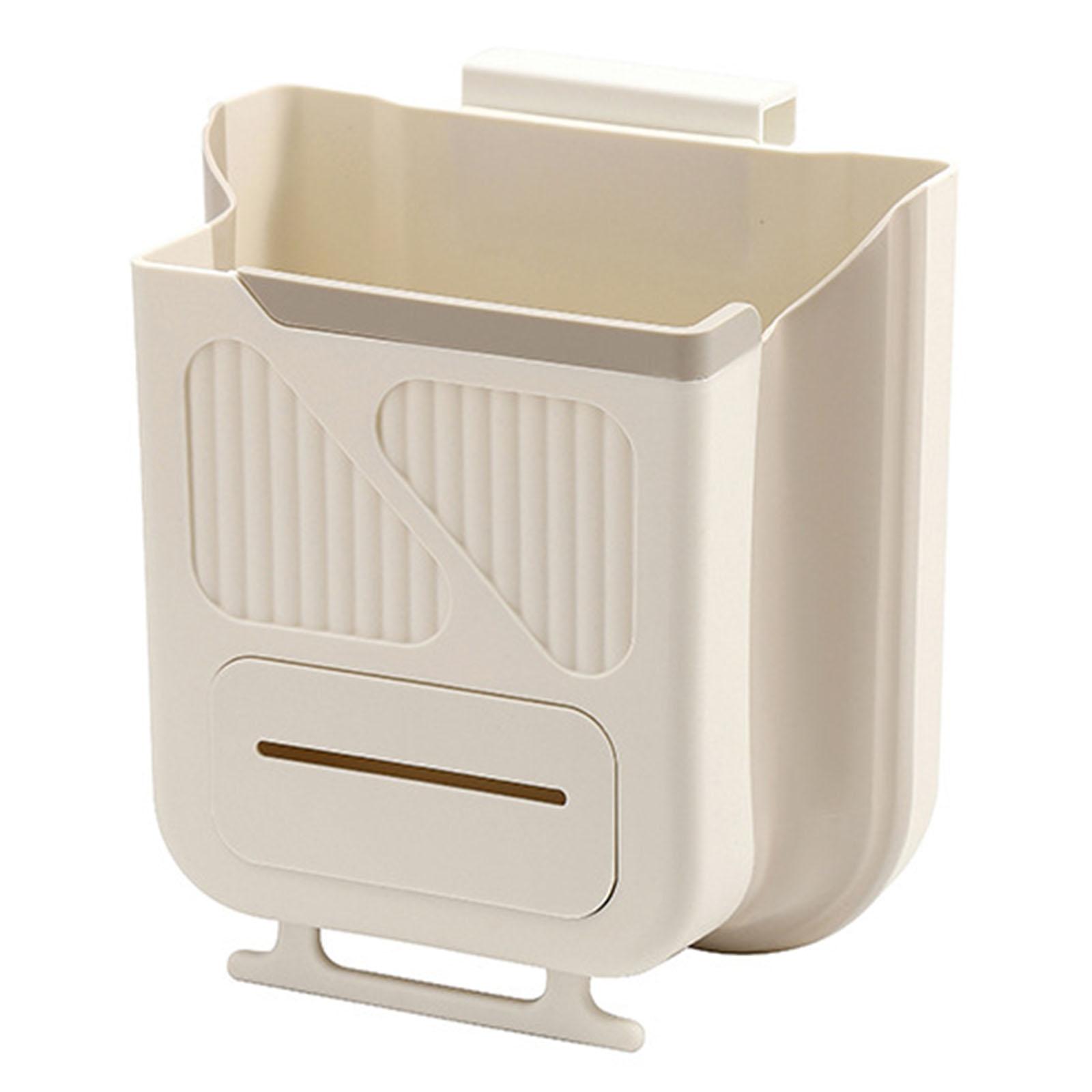 

7L Compact Travel Trash Can Space-Saving Wall-Mounted Garbage Can Plastic for Countertop Under Sink Bathroom Cabinet and RV белый
