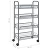 VidaXL Chariot de cuisine à 4 niveaux Gris 46x26x85 cm Fer 336327