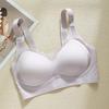 Plus Size Women Seamless Thin Full Cup Wireless Gathering Bra For Large Bust
